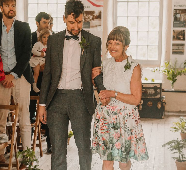 Walking Down The Aisle / Foliage And Plant Filled Industrial Wedding At Gibson Mill And The Arches Dean Clough Yorkshire With Images From Lianne Gray Photography