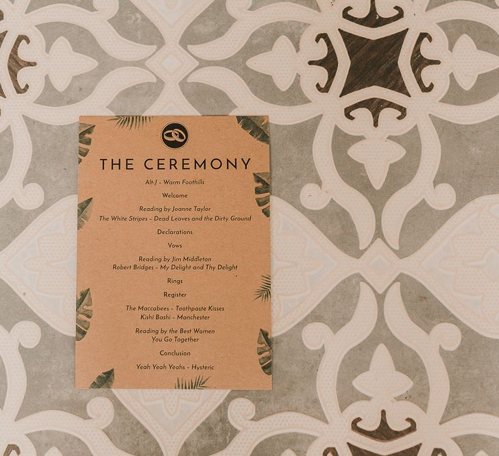 Leaf Print Wedding Stationery / Image By Lianne Gray Photography