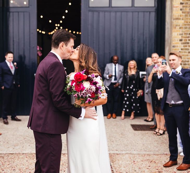 Bride and groom tie the knot at dry hire wedding venue in London