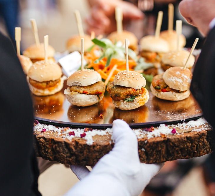 Canapes are served at London reception