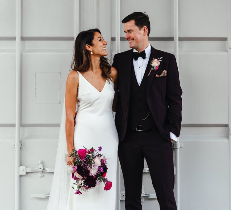 Bride and groom steal a moment