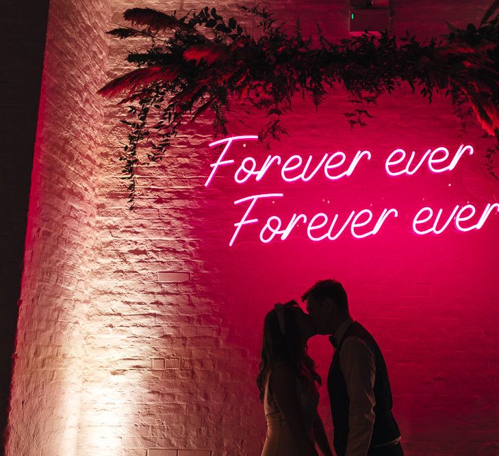 Epic personalised neon sign at  dry hire wedding venue