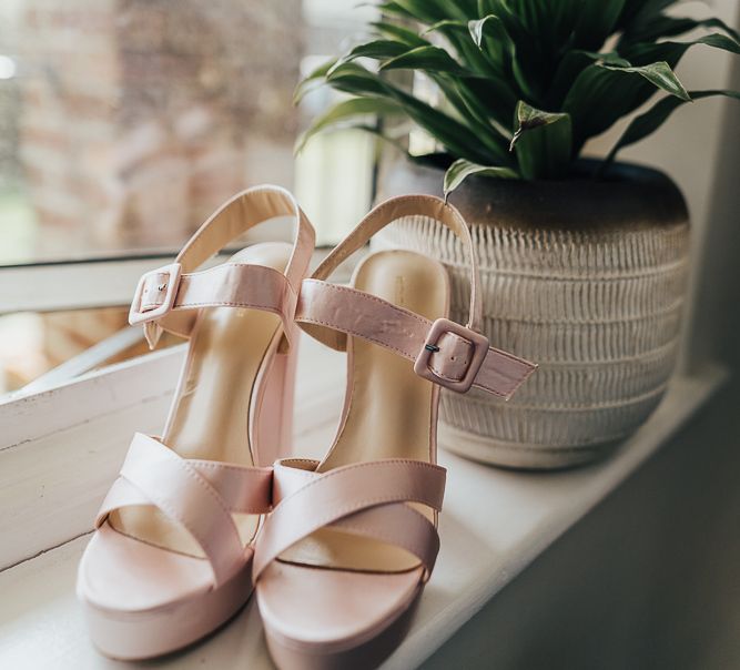 Pink platform wedding shoes