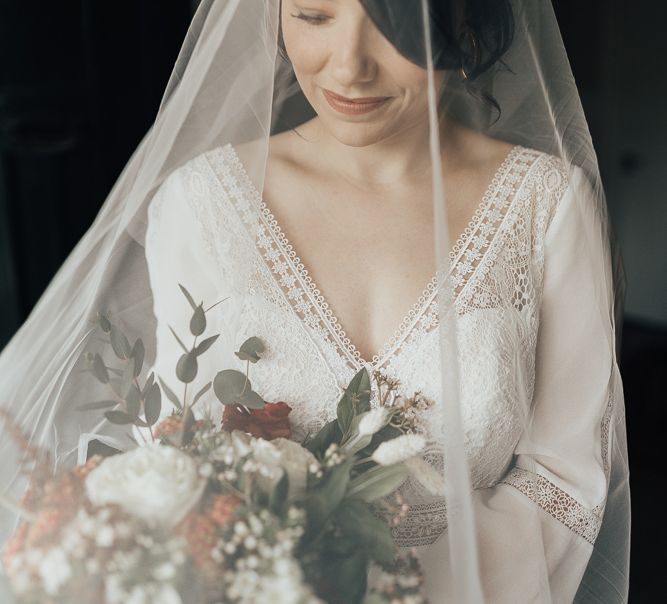 Delicate wedding veil