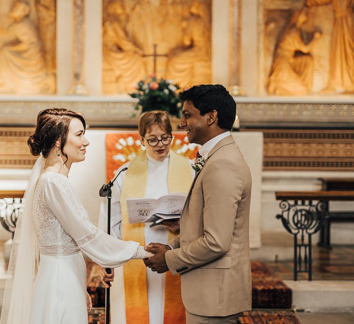 Hospital chapel wedding ceremony for NHS Dr and Nurse