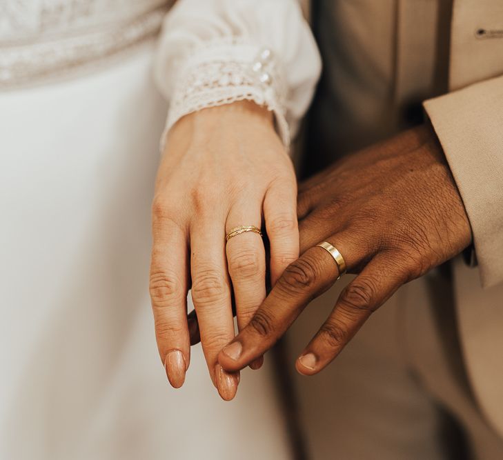 Bride and Groom wedding rings from Alex Monroe