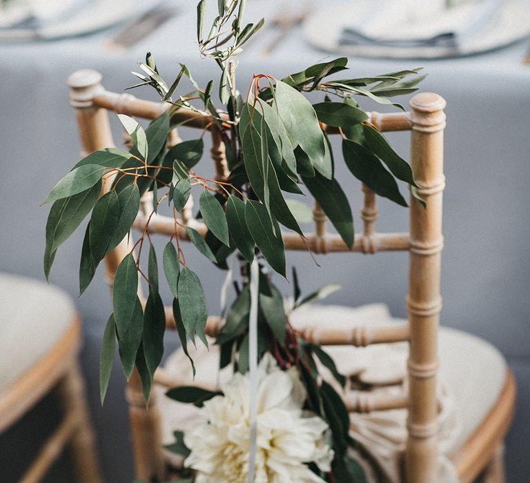 Wedding Reception Decor | Bride and Groom Chair Flowers | Stunning Syon Park Wedding with Quill Stationery Suite | Nancy Ebert Photography