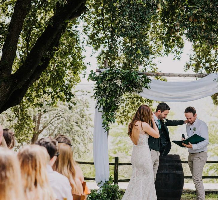 Italian wedding ceremony in Villa gardens