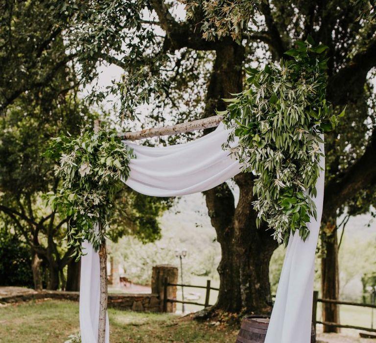 Wedding ceremony decor in Italy