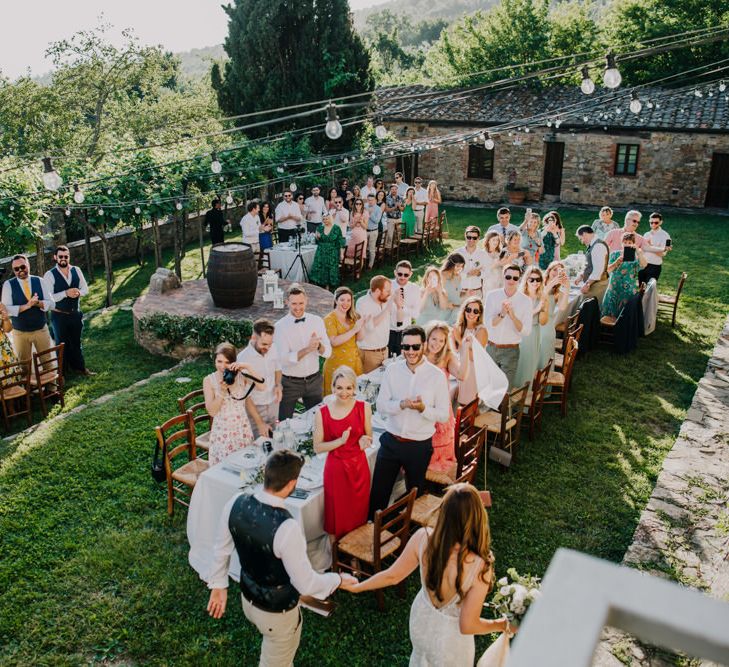 Outdoor wedding breakfast in Italy