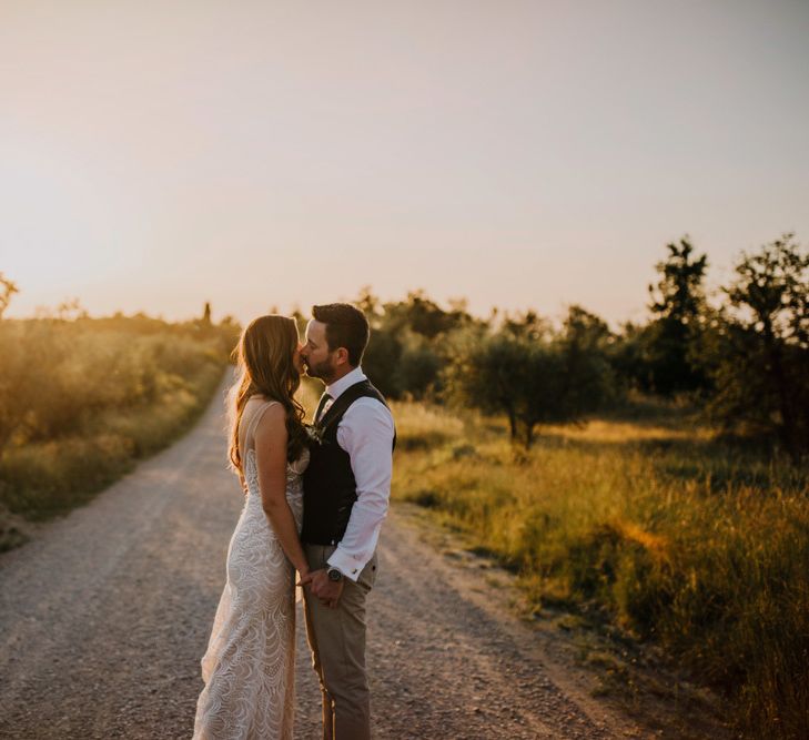 Bride and groom at Italian wedding