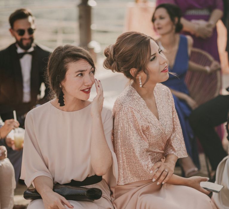 Stylish Wedding Guests in Blush Pink Dresses