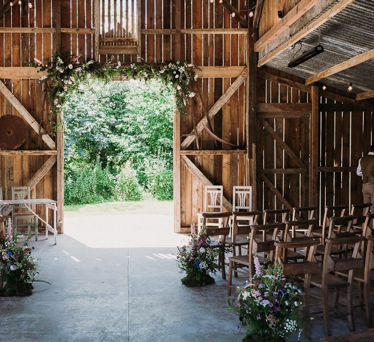 Rustic Barn Ceremony Set Up