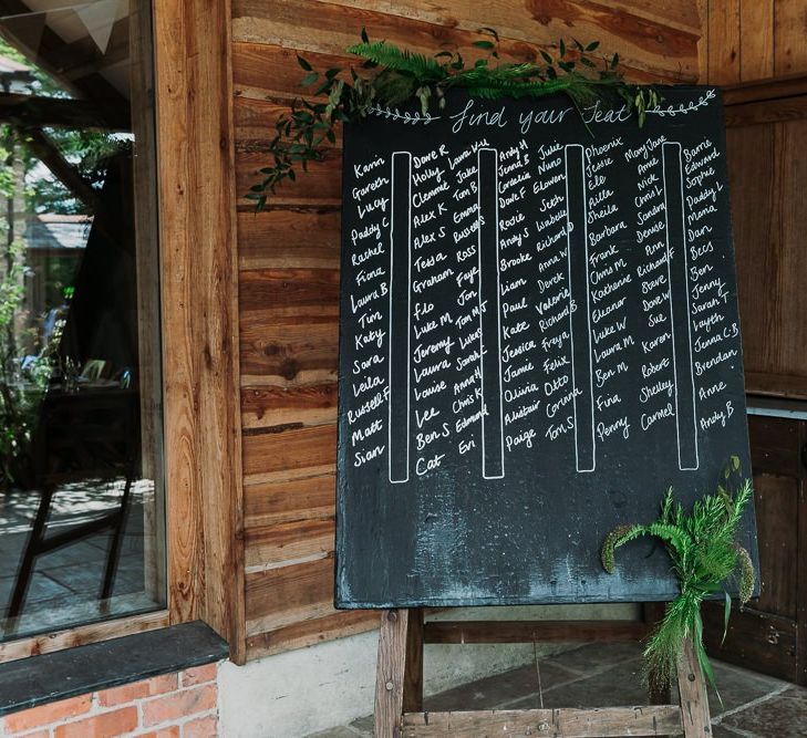 Chalkboard Wedding Seating Plan Sign