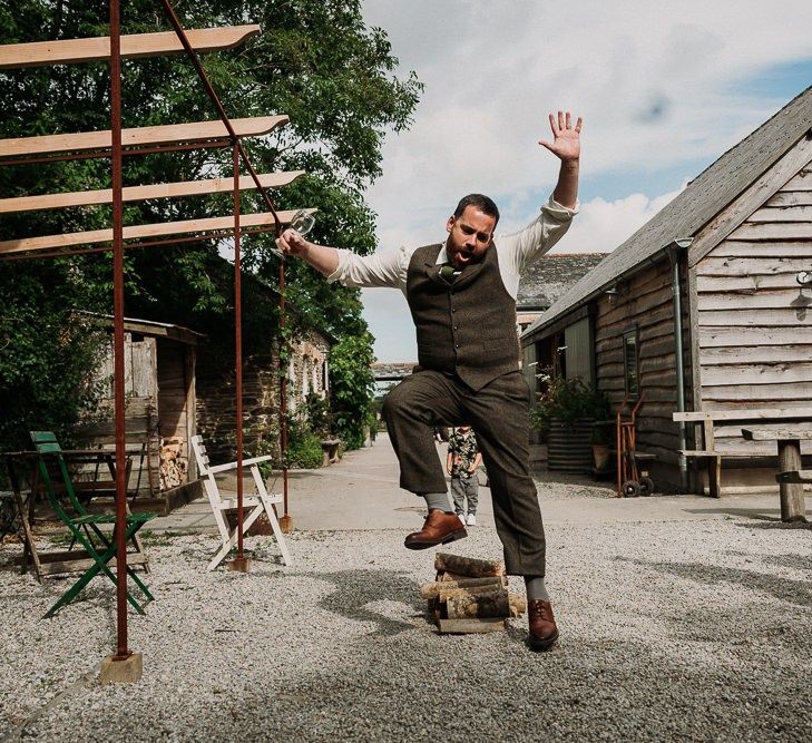 Groom Playing Games with Guests