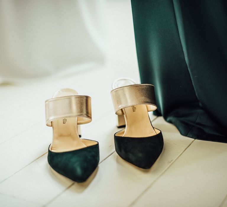 Faber Novella Slip On Forest Green and Metallic Shoes