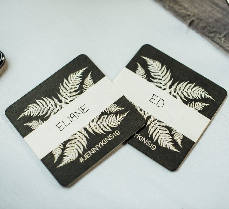 Foliage Beer Mat Name Place Cards