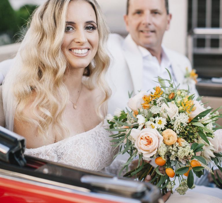 Beautiful Bride with Long Wavy Hair