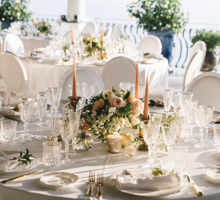 Hanging Votives from Reception Ceiling