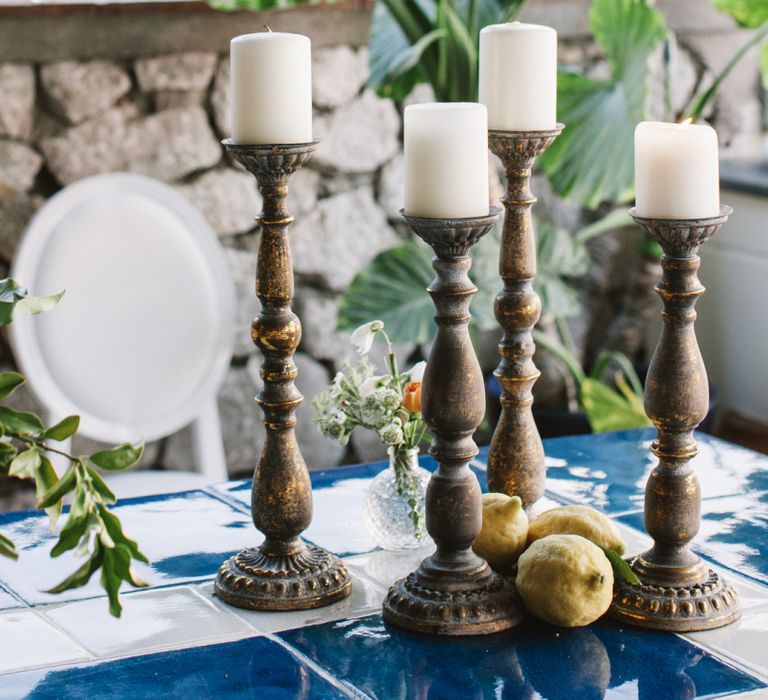 Wooden Candlesticks and church candles