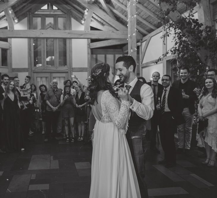 Bride and Groom Enjoy First Dance