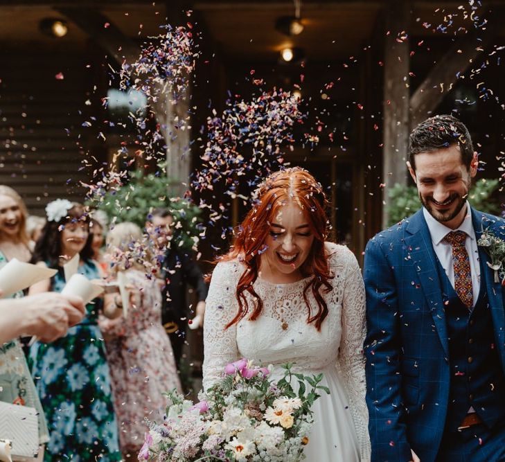 Bride and Groom Confetti Exit