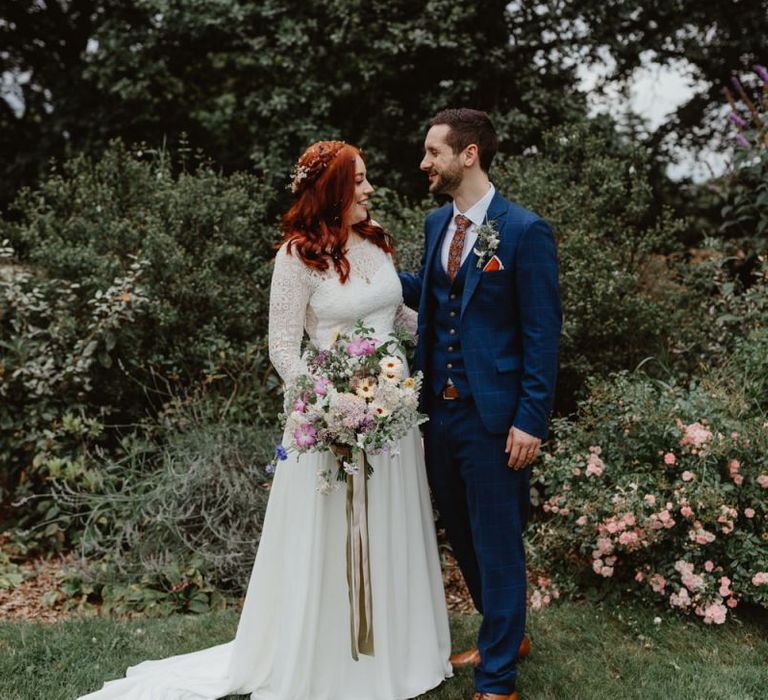 Bride and Groom Enjoy A Moment to Themselves  Before Reception