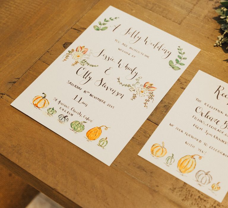 Wedding Stationery with Pumpkin Design