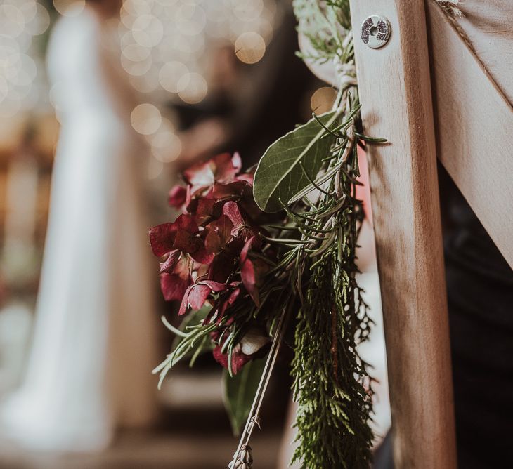 Wedding flower chair decor