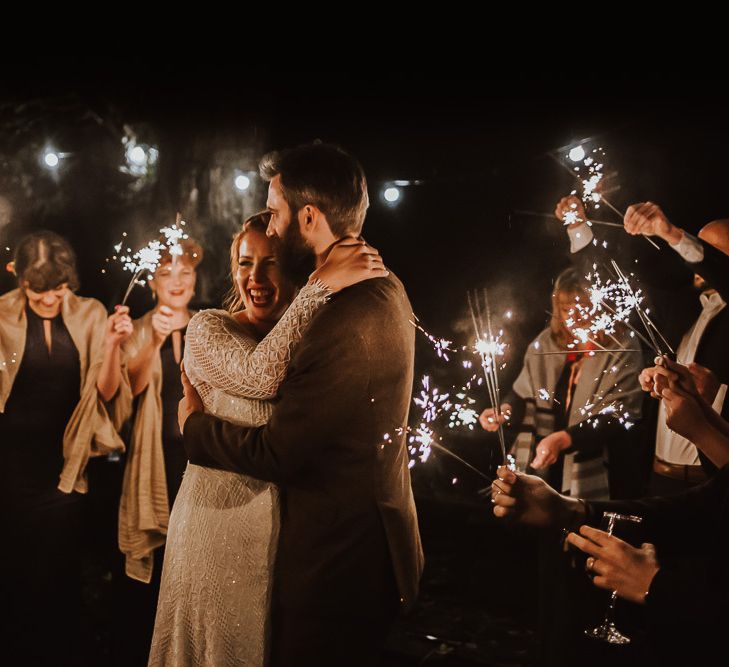 Sparkler exit for bride and groom