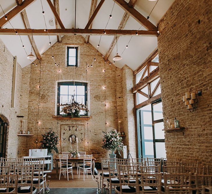 Merriscourt High Ceiling Barn with Fairy Lights Decor