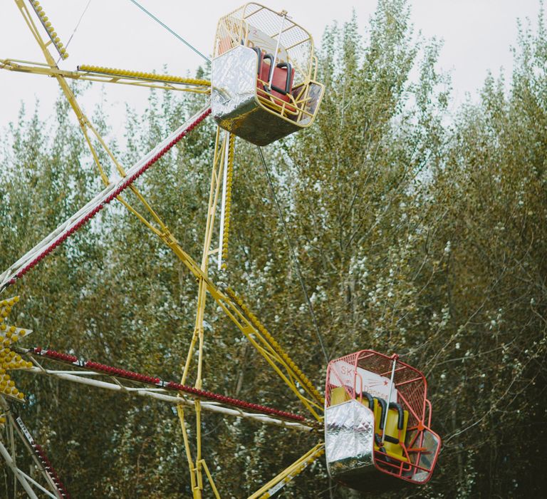 Fair Ground Ride. British tweed countryside wedding complete with Vintage Fun Fair | Sandra Mansour Dress | Hunter Wellies | Marleybrook House | Hunter Wellies | Images by David Jenkins