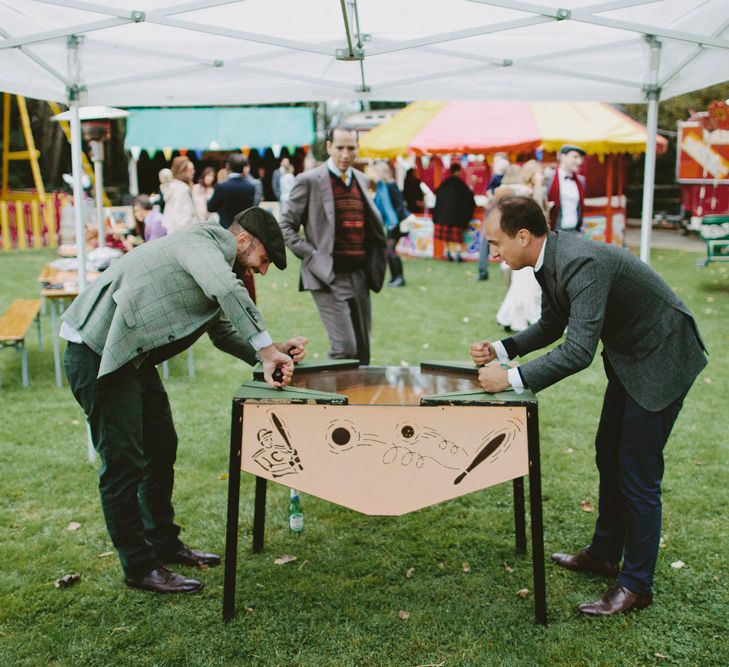 Fair Ground Ride. British tweed countryside wedding complete with Vintage Fun Fair | Sandra Mansour Dress | Hunter Wellies | Marleybrook House | Hunter Wellies | Images by David Jenkins