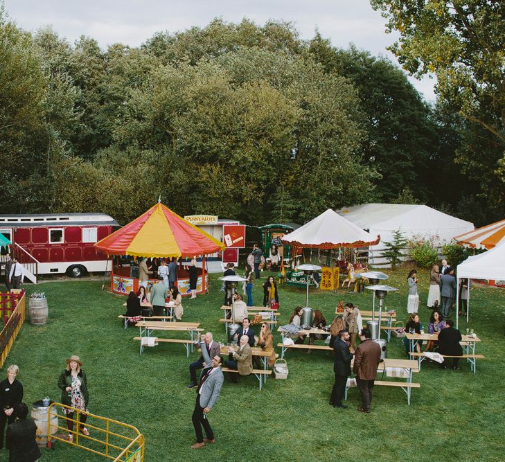 Fair Ground Ride. British tweed countryside wedding complete with Vintage Fun Fair | Sandra Mansour Dress | Hunter Wellies | Marleybrook House | Hunter Wellies | Images by David Jenkins