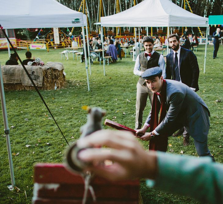 Fair Ground Ride. British tweed countryside wedding complete with Vintage Fun Fair | Sandra Mansour Dress | Hunter Wellies | Marleybrook House | Hunter Wellies | Images by David Jenkins