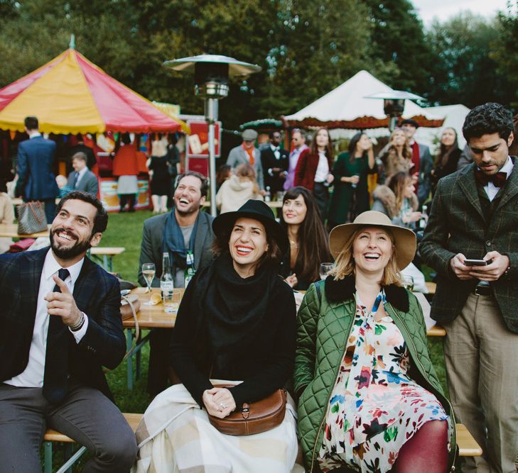 Fair Ground Ride. British tweed countryside wedding complete with Vintage Fun Fair | Sandra Mansour Dress | Hunter Wellies | Marleybrook House | Hunter Wellies | Images by David Jenkins