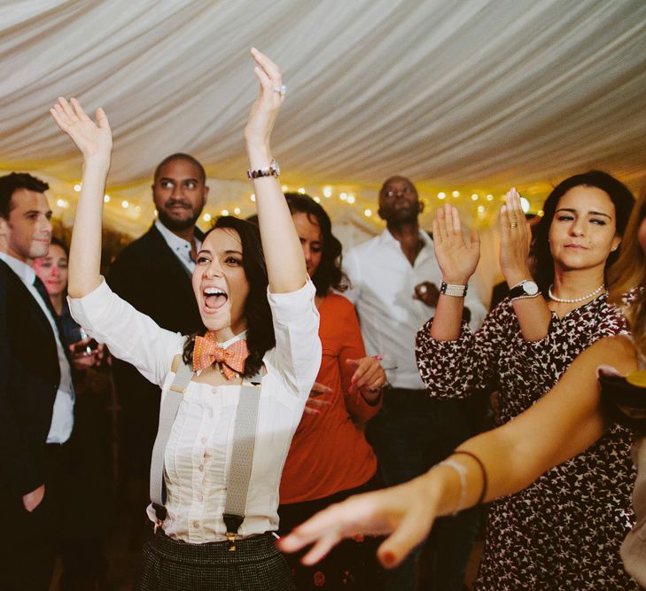 Bowtie. British tweed countryside wedding complete with Vintage Fun Fair | Sandra Mansour Dress | Hunter Wellies | Marleybrook House | Hunter Wellies | Images by David Jenkins