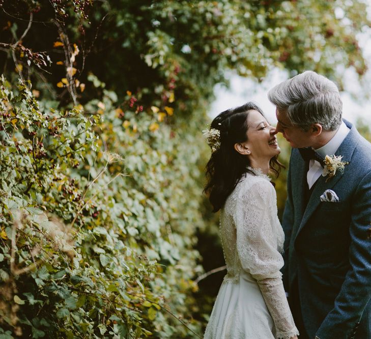 British tweed countryside wedding complete with Vintage Fun Fair | Sandra Mansour Dress | Hunter Wellies | Marleybrook House | Hunter Wellies | Images by David Jenkins