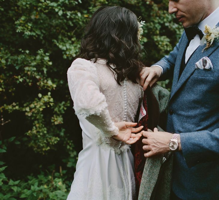 British tweed countryside wedding complete with Vintage Fun Fair | Sandra Mansour Dress | Hunter Wellies | Marleybrook House | Hunter Wellies | Images by David Jenkins