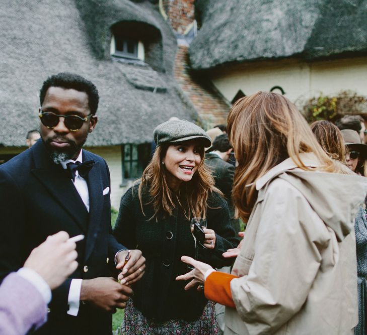 Gorgeous guests. British tweed countryside wedding complete with Vintage Fun Fair | Sandra Mansour Dress | Hunter Wellies | Marleybrook House | Hunter Wellies | Images by David Jenkins