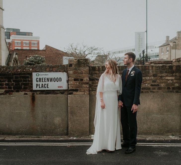 London City Wedding With Wedding Cape