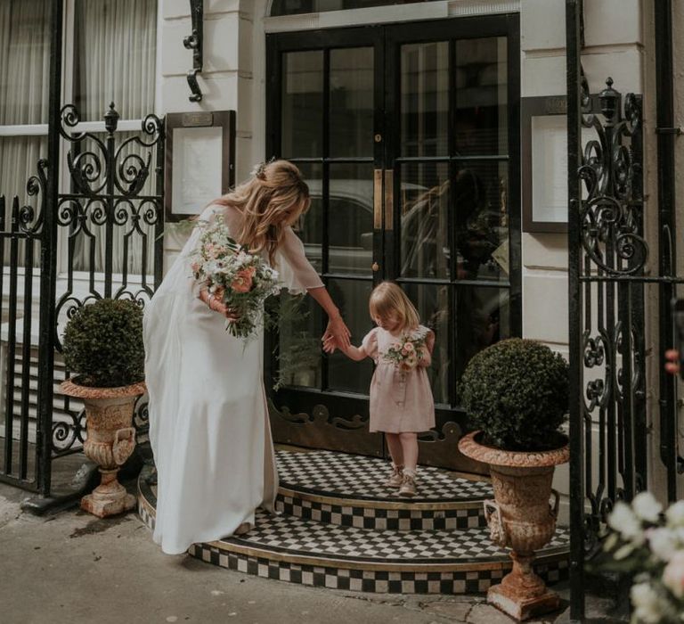 Wedding Cape For Bride With Flower Girl Daughter