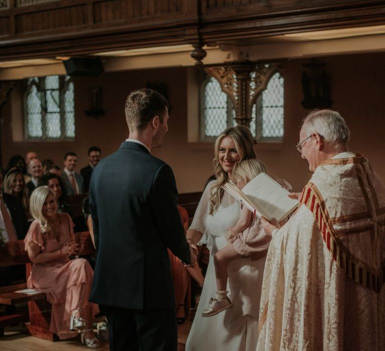 Wedding Cape At Church Ceremony In Kentish Town London