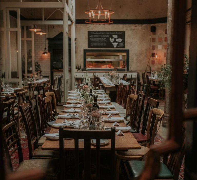 Wedding Table Set Up For Pub Reception