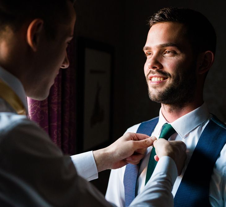 Groom Getting Ready on Wedding Morning