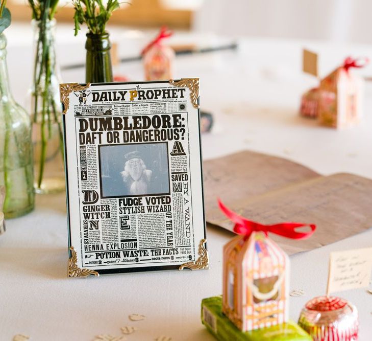 Daily Prophet Harry Potter Wedding Decor