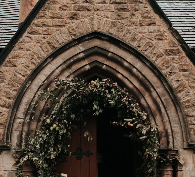 Ceremony Entrance With Chalkboard Wedding Signs