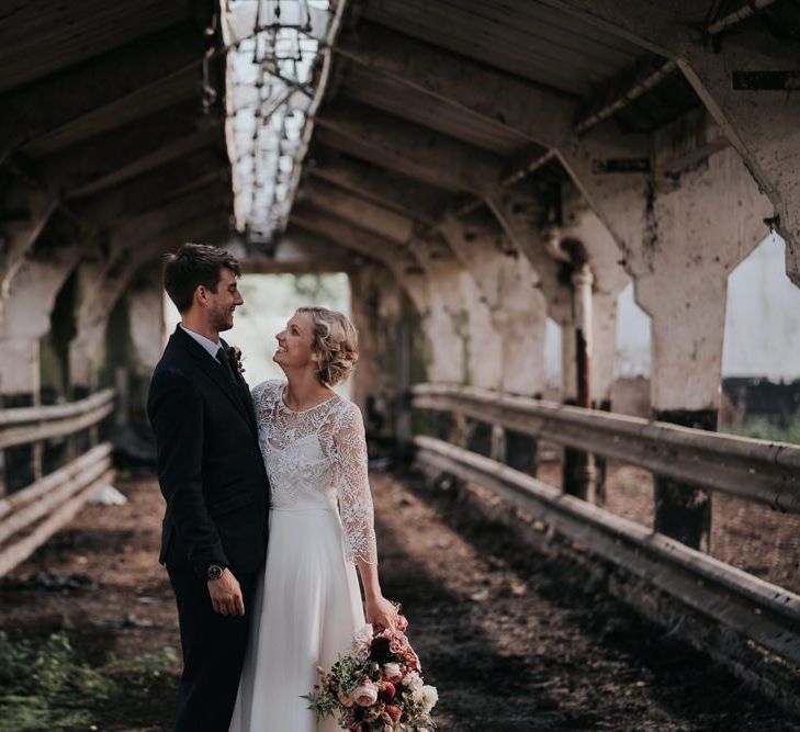 Bride and Groom at Codnor Castle