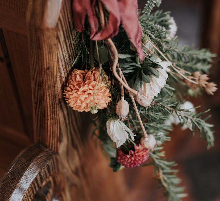 Homegrown Wedding Flowers with Chalkboard Wedding Signs