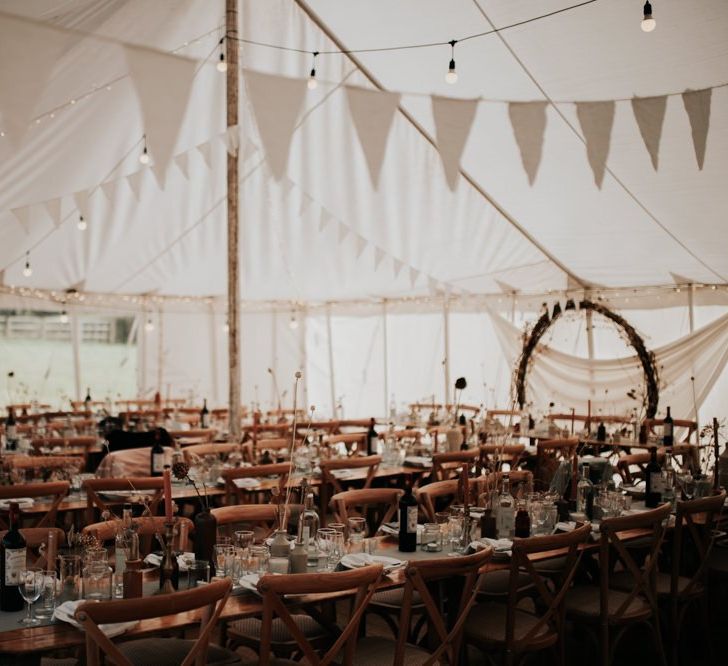 Late Summer Marquee Wedding with Homemade Buntin Decorations